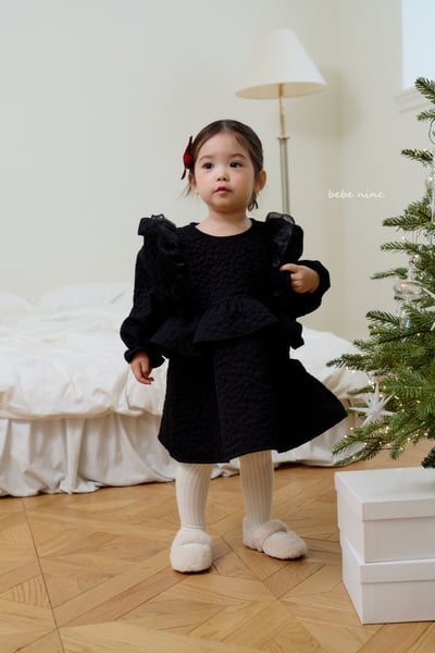 bebe nine48 (65cm-115cm) 2色花卉飛袖洋裝5