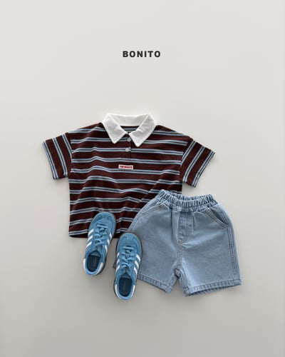 Bonito18｜(75cm-125cm) 2色條紋翻領上衣4