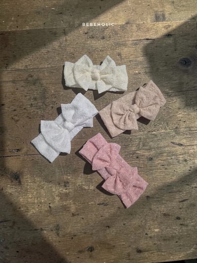 Bebe holic55｜(3m-18m) 蝴蝶結寬版髮帶1