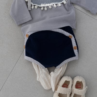 Bebe holic40｜(3m-18m) 滾邊鈕扣包屁褲11