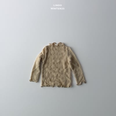 Lindo53｜(80cm-125cm) 壓紋小花朵捲邊上衣5