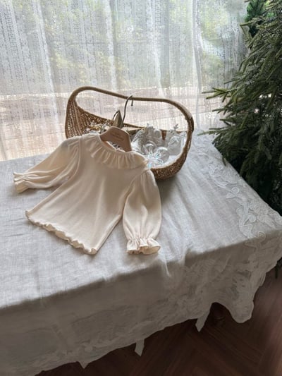 MONBEBE09｜(1y-8y) 荷葉領縮口袖上衣3