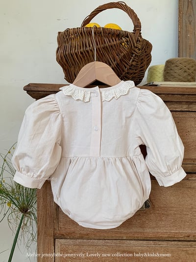 JE474｜(66-90cm) 蕾絲刺繡包屁衣4