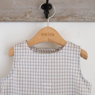 M-KIDS59｜(65-80cm) 格紋排釦套裝6