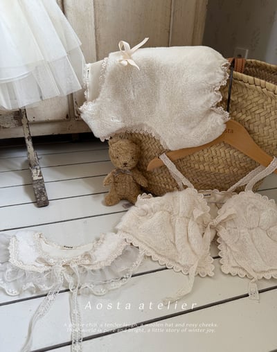 AOSTA39｜(6m-5y) 蕾絲花邊刷毛背心5