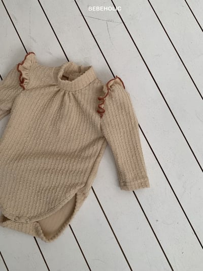 Bebe holic32｜(3m-18m) 滾邊細麻花包屁衣5