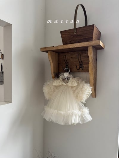 Marron31｜(3m-18m) 薄紗滾邊蓬蓬袖洋包屁衣9