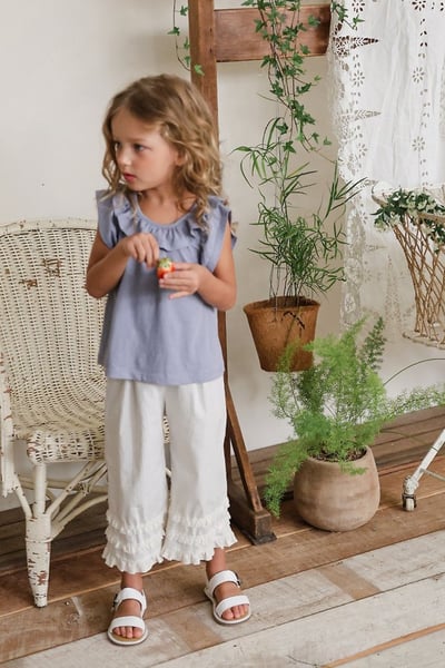 FLO36｜(75-140) 蕾絲花邊層次長褲5