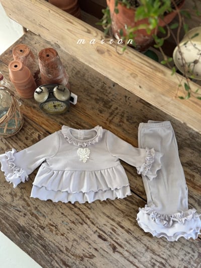 Marron10｜(1y-6y) 層次荷葉滾邊套裝11