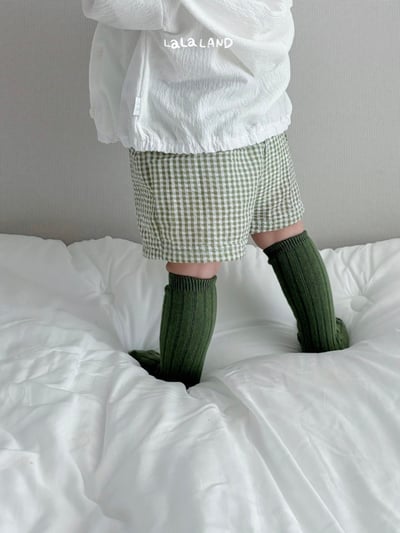 lala land01｜(3m-18m) 4色格紋小短褲1