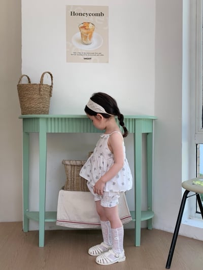 JE54｜(66-100cm) 清新碎花細肩包屁衣/套裝7