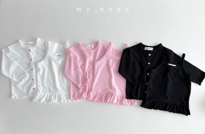 my_bebe32｜(80-120cm) 褶皺捲邊開襟外套13