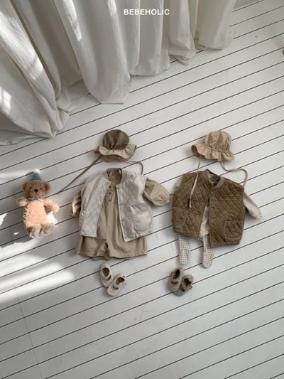 Bebe holic20｜(6m-18m) 菱格紋口袋背心4