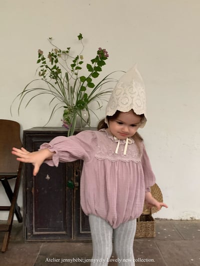 JE563｜(66-120cm) 蕾絲花邊領包屁衣/洋裝14