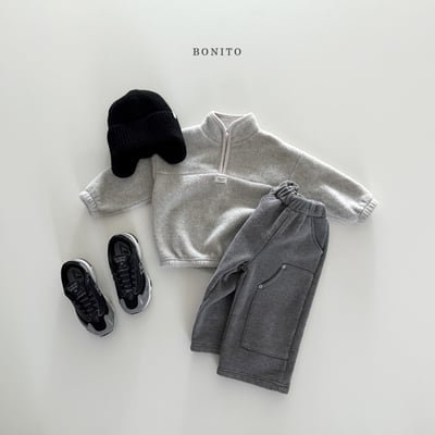 Bonito25｜(75cm-125cm) 半開襟拉鍊刷絨上衣7