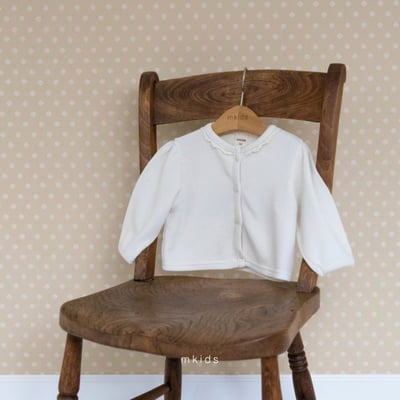 M-KIDS46｜(65-115cm) 2色蕾絲花邊開襟外套9