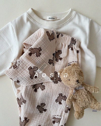 AOSTA24｜(6m-5y) 印花棉麻領巾11