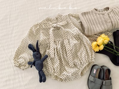 Valubebe42｜(65-80) 印花蝴蝶緞帶包屁衣11