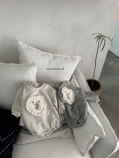 Bloom.b11｜(0m-24m/85cm-125cm) 蕾絲小兔花布包屁衣/洋裝9