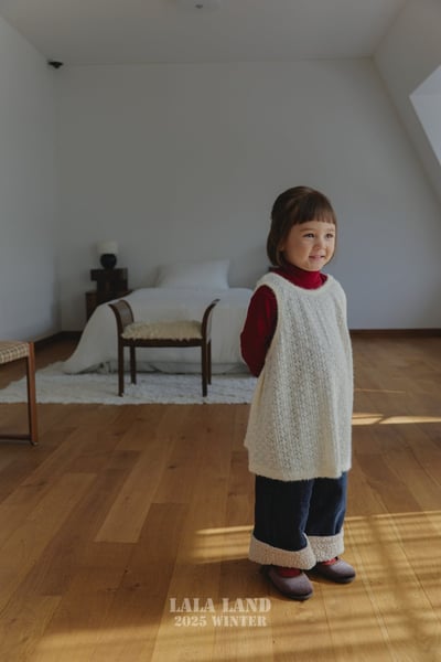 lala land75｜(75cm-120cm) 2色反摺刷毛直筒牛仔褲11