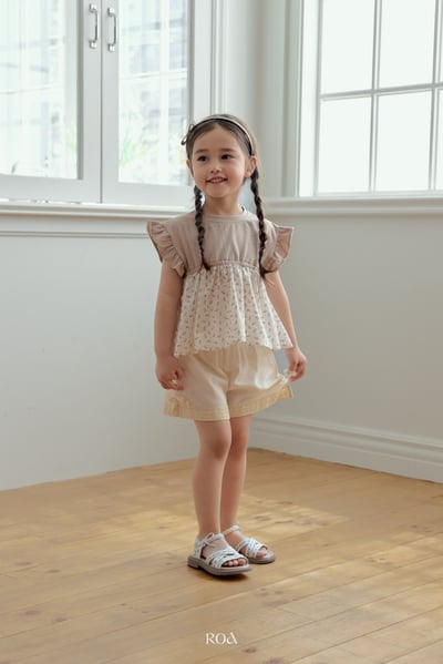 ROA20｜(6m-18m) 2色荷葉袖碎花上衣9