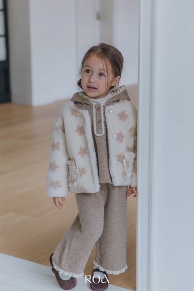 ROA01｜(80cm-120cm) 甜美小花絨毛外套7