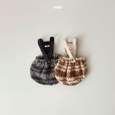 onu 01｜(6m-12m) 雪花刷毛吊帶包屁褲3