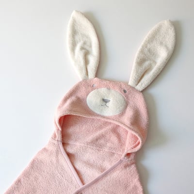 LEMONADE32｜(free) 2色小兔小熊連帽浴巾7