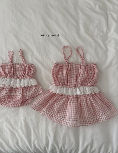 Bloom.b38｜(55cm-118cm) 格紋細肩短版背心4