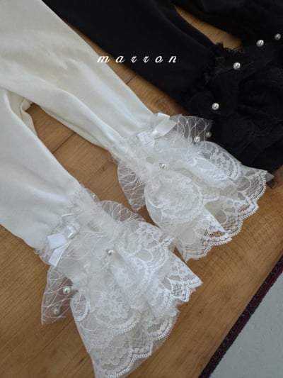 Marron51｜(1y-6y) 蕾絲喇叭緊身褲10