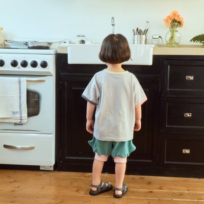 1st blue10｜(~93-118cm) 恐龍角六分褲5