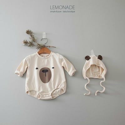 LEMONADE41｜(55cm-85cm) 2色小熊包屁衣含帽子9