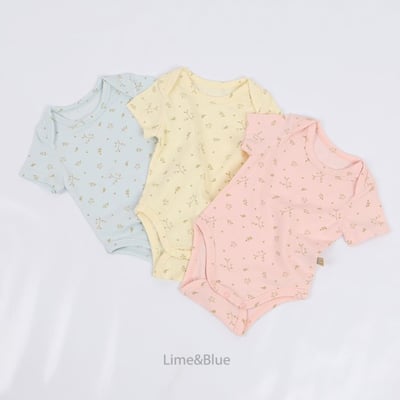 LIME&BLUE12｜(55-80cm)  黃油花包屁衣4