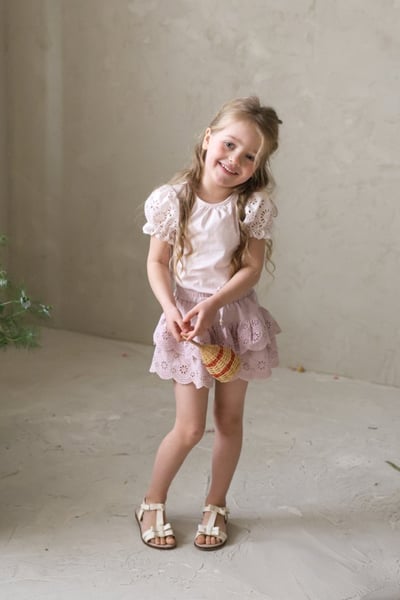 FLO19｜(75-140) 鏤空泡泡袖上衣8