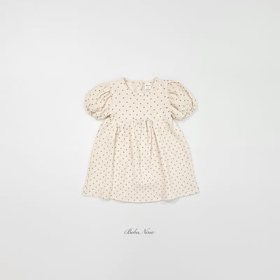 bebe nine34  (65cm-115cm) 2色點點公主袖連身裙3