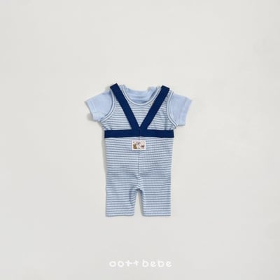 Oottbebe03｜(0m-12m)  背帶條紋打底褲10