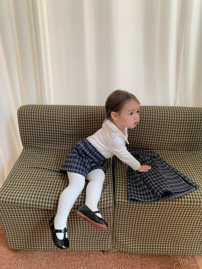 JE633｜(80cm-110cm) 法式格紋套裝/經典圓領上衣11