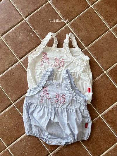 thelala63｜ (0m-18m) 刺繡花邊無袖包屁衣9
