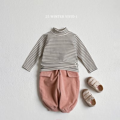 vivid76｜(78cm-125cm) 1+1素面配條紋上衣6