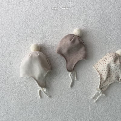 Lindo33｜(3m-18m) 毛球護耳綁帶帽14