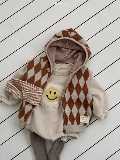 Bebe holic21｜(6m-18m) 菱格紋連帽針織背心7