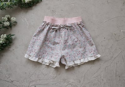 FLO32｜(75-140) 田園碎花荷葉滾邊短褲25