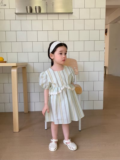 JE24｜(66-120cm) 森林條紋包屁衣/洋裝3