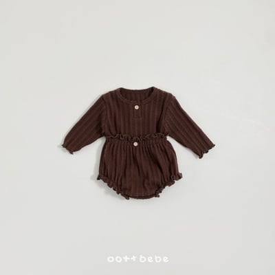 Oottbebe04｜(0m-12m) 壓紋捲邊套裝13