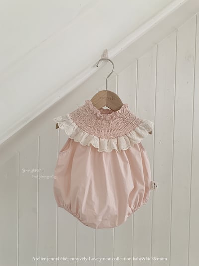 JE60｜(66-120cm) 粉嫩花邊領包屁衣/洋裝12