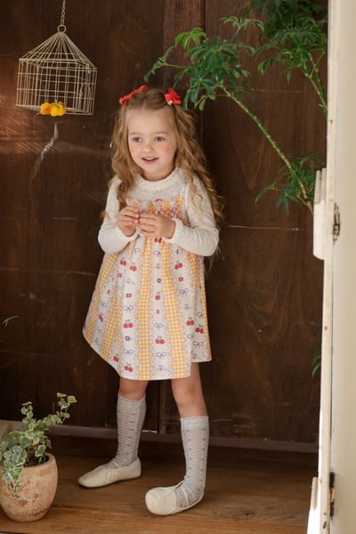 FLO10｜(75-140) 3色櫻桃碎花細肩洋裝2