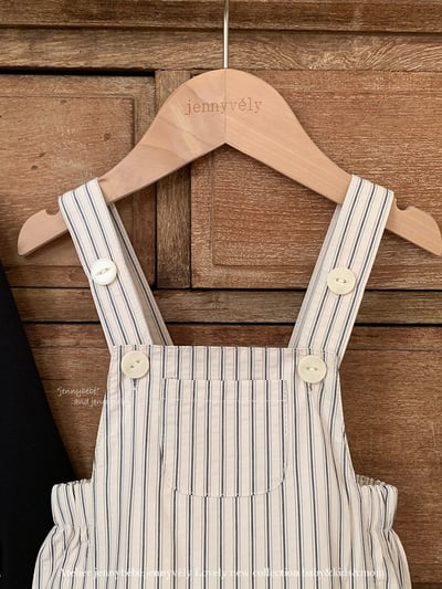 JE567｜(73-100cm) 滾邊翻領上衣/線條吊帶褲6