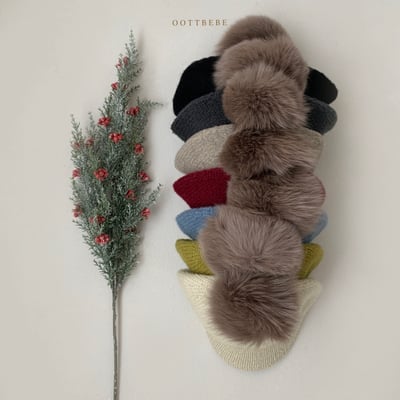 Oottbebe50｜(6m-5y  Free)  棒球毛兔毛帽3