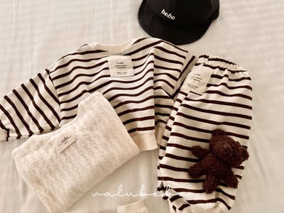 Valubebe72｜(65-90) 條紋束口褲10