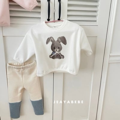 JEAYA09｜(70cm-110cm) 2色小兔印花休閒上衣+拼色內搭褲6